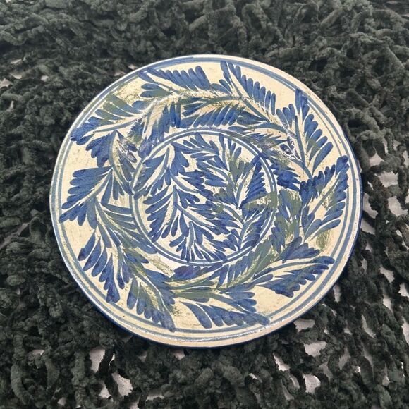 Talavera Pottery Briger Design Plate Dish 7.5" Blue Hand-painted Mexican Folkart - Picture 1 of 7